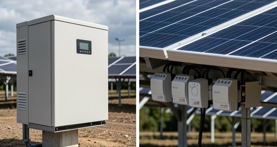 Residential rooftop installation in São Paulo showing solar panels and inverter mounting location on an interior wall, proper ventilation visible, clear morning light